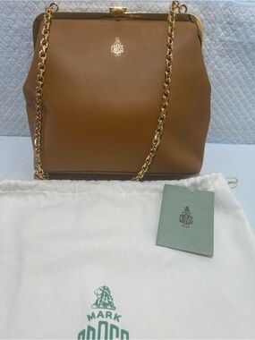 Mark Cross Tan Leather Frame Clutch for Men